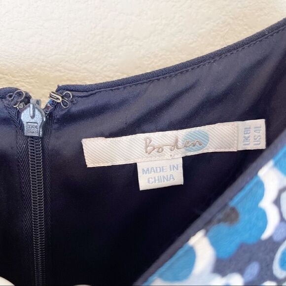 Boden Blue Midi Geometric Sheath Dress Size 4L - Picture 5 of 8